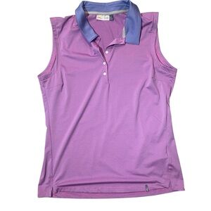 Stylish Purple Sleeveless Button Down Shirt